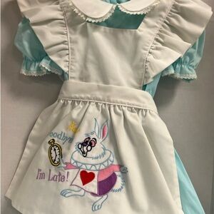🐰🆕 Alice Wonderland RABBIT Kids with Embroidery 🧵 APRON